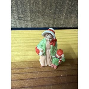 Vintage Lefton Colonial Figurine Mother Eberhart And Son 1986